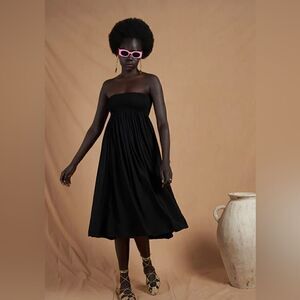 Neon Collective Everyday Shirred Skirt - Khaki Bamboo